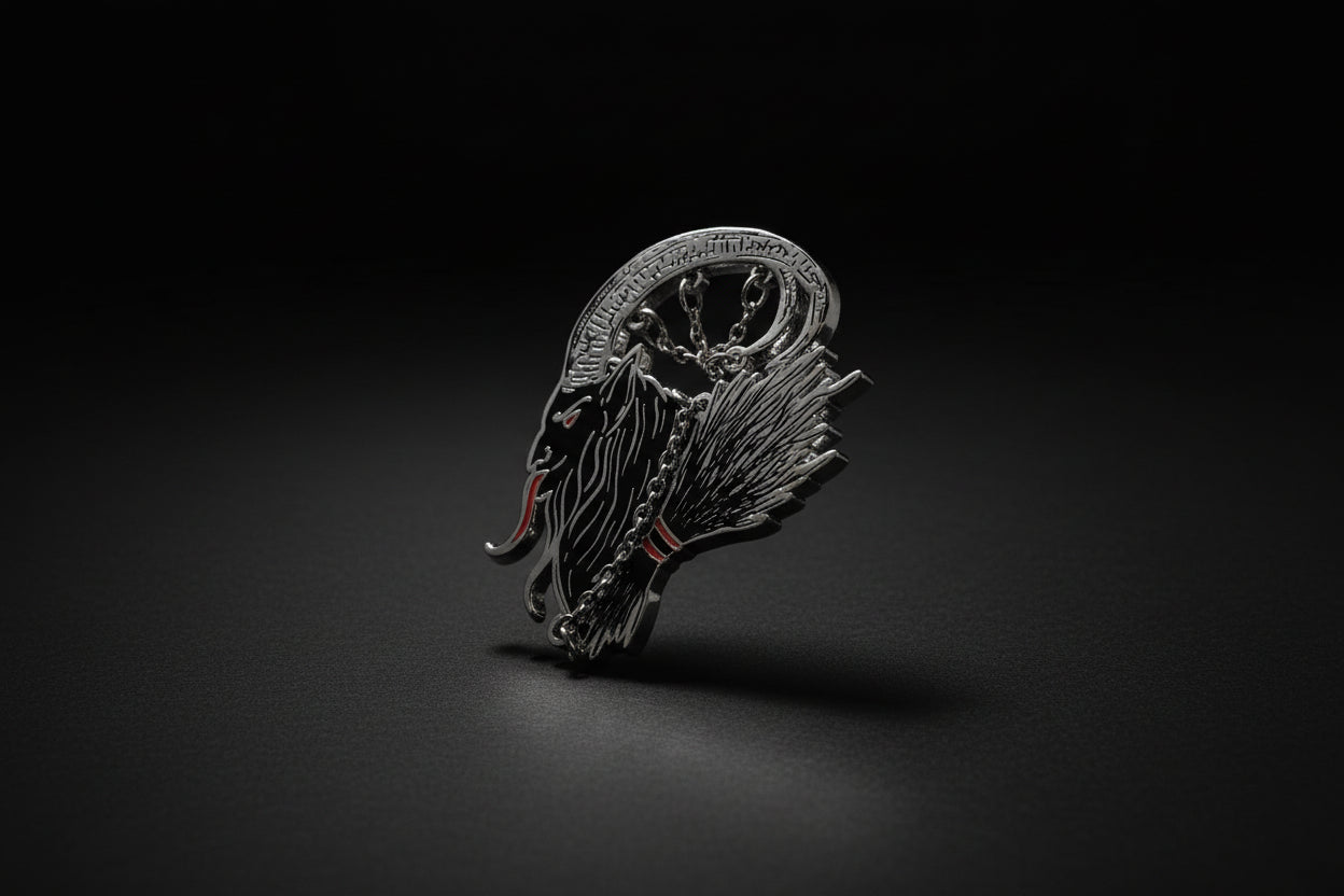Krampus Yule enamel pin