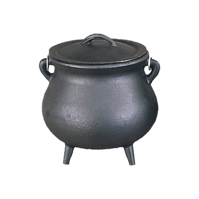 7" Cast Iron Cauldron – Plain Black Ritual Vessel