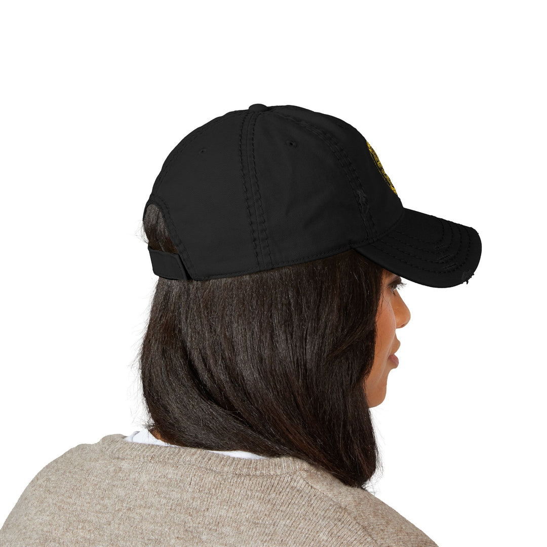 American Occultist Gold Sigil Distressed Dad Hat