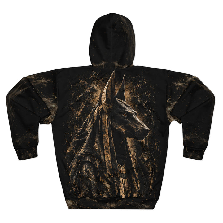 AO Anubis - Bronze Shadow Profile - Black AOP Pullover Hoodie