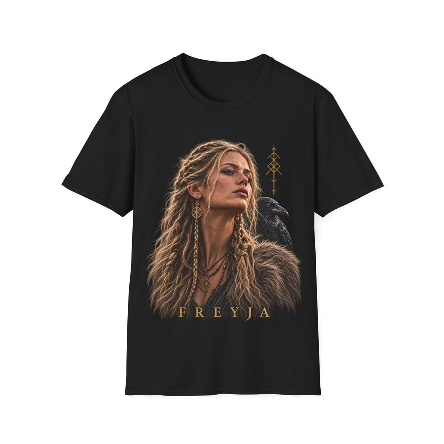 Freyja — Norse Goddess Portrait Tee | Black
