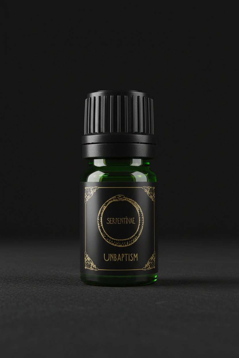 Unbaptism ritual oil bottle