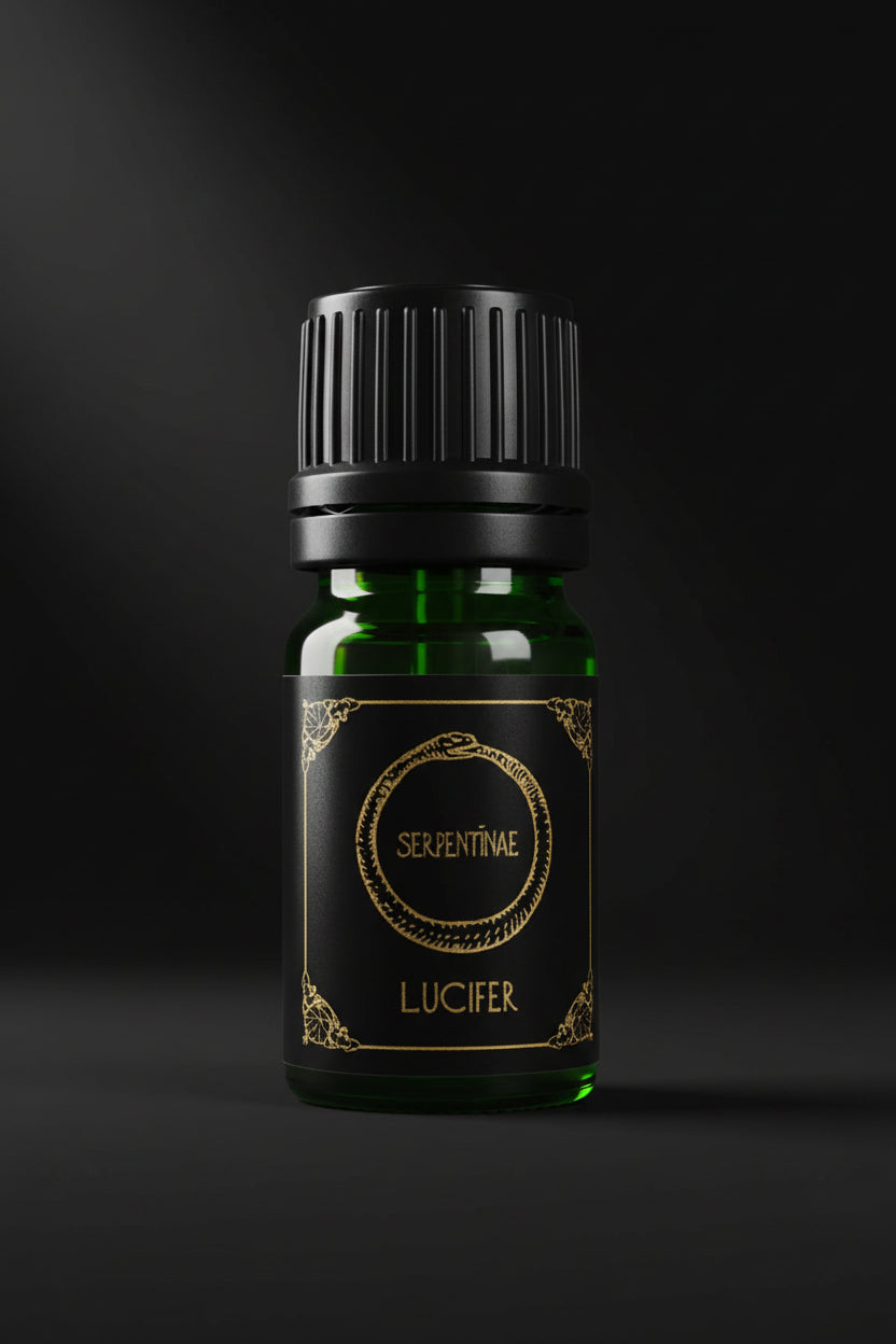 Lucifer ritual oil bottle for Satanist practice