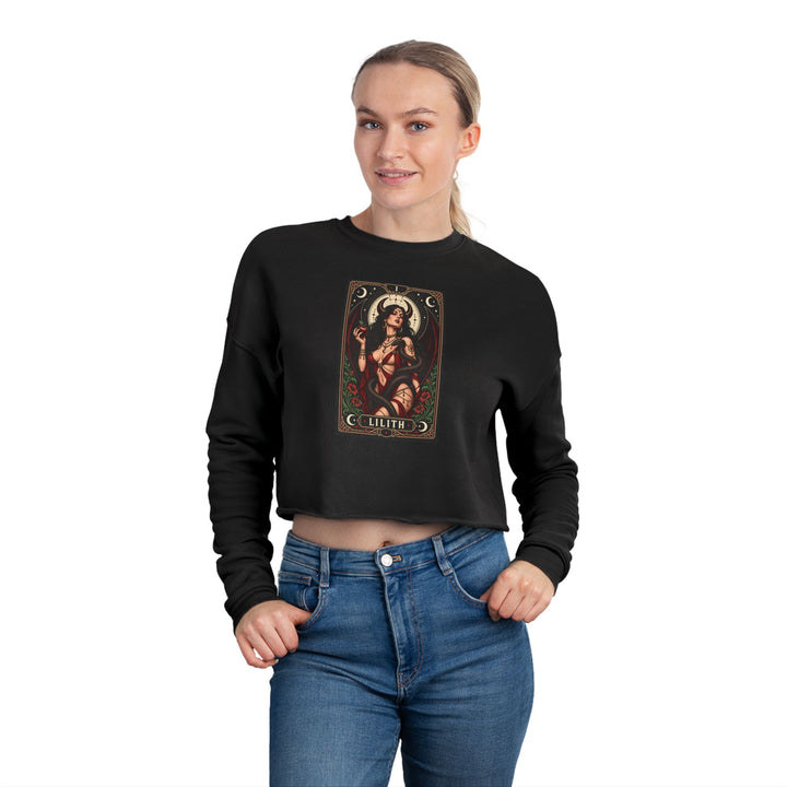 Lilith — Crimson Serpent Cropped Sweatshirt