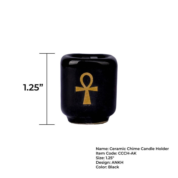 Ceramic ankh candle holder close-up