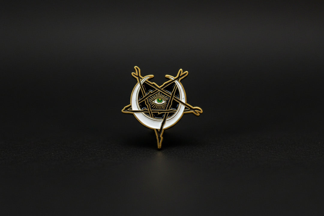 The Sight sigil pentagram enamel lapel pin