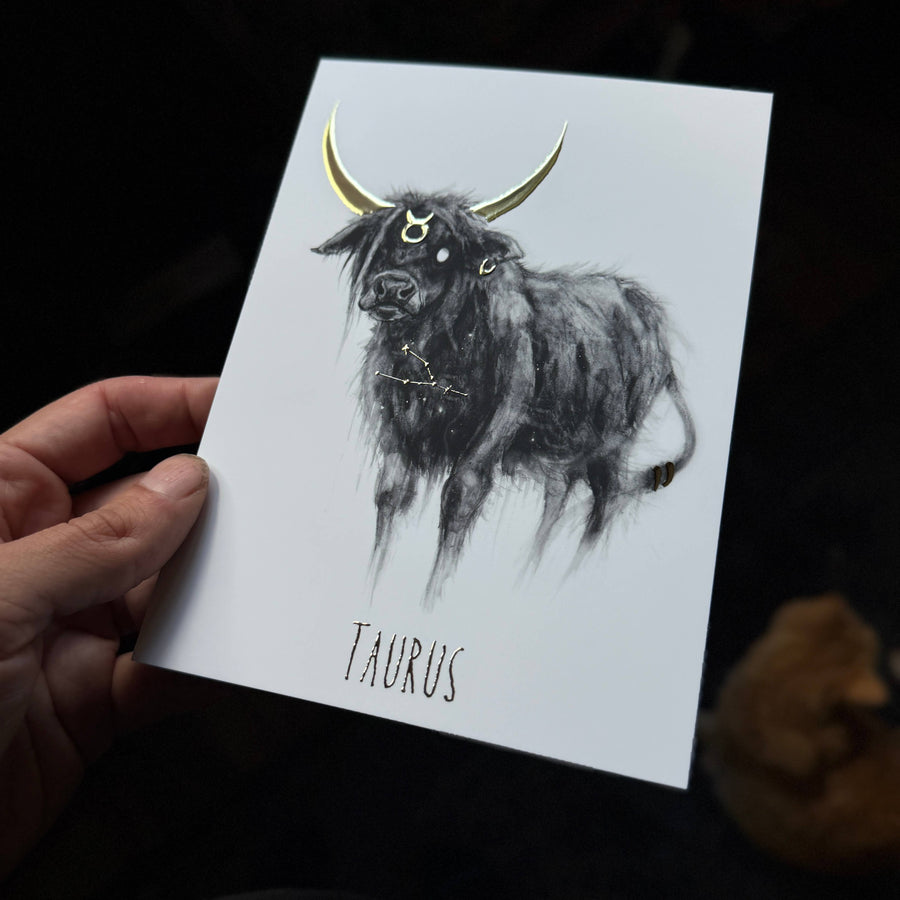 Taurus Zodiac Gold Foil Print