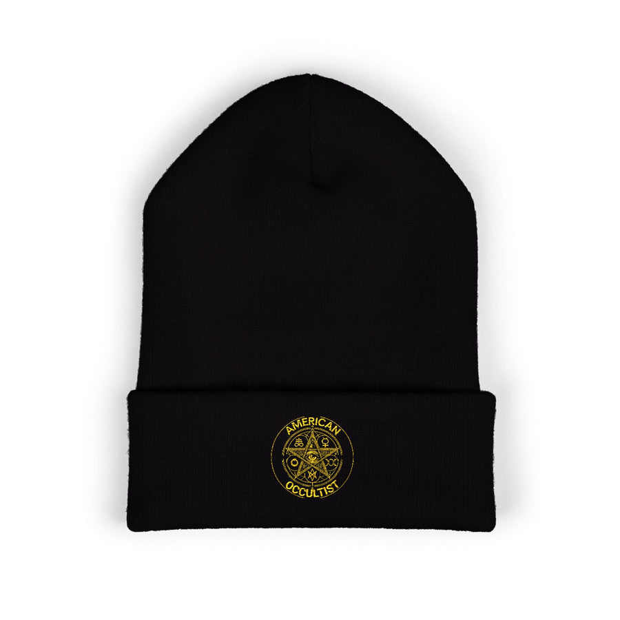 American Occultist Gold Sigil Cuffed Beanie