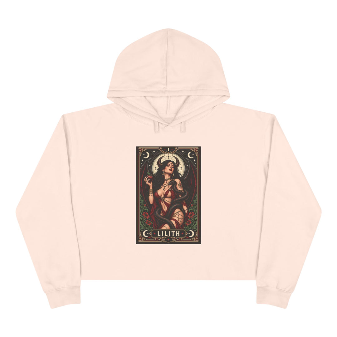 Lilith — Crimson Serpent Crop Hoodie