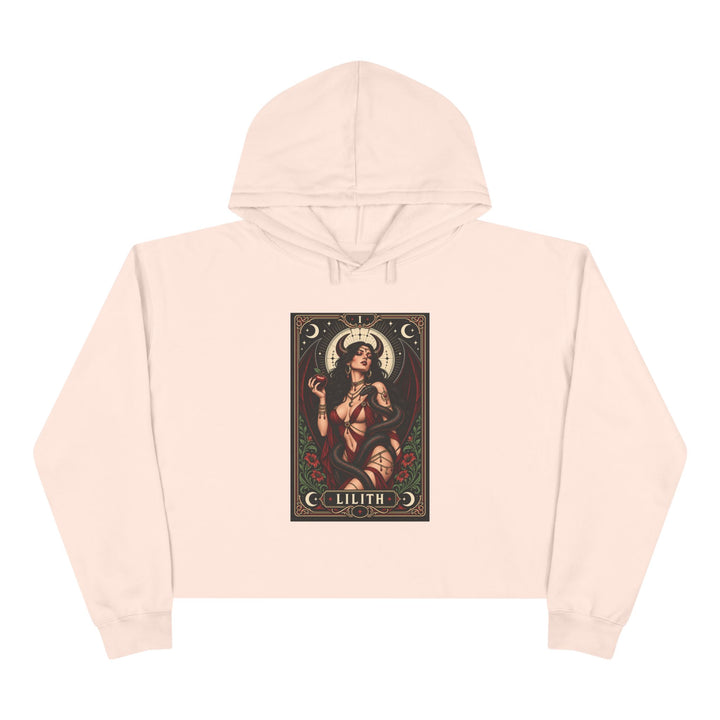 Lilith — Crimson Serpent Crop Hoodie