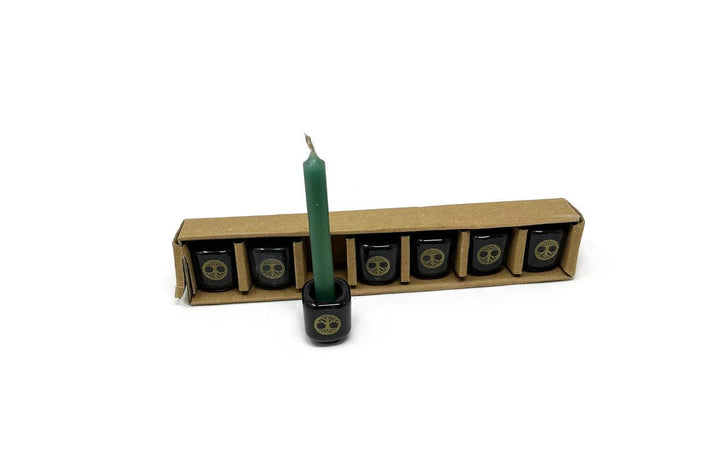 Ceramic Tree of Life chime candle holder front view