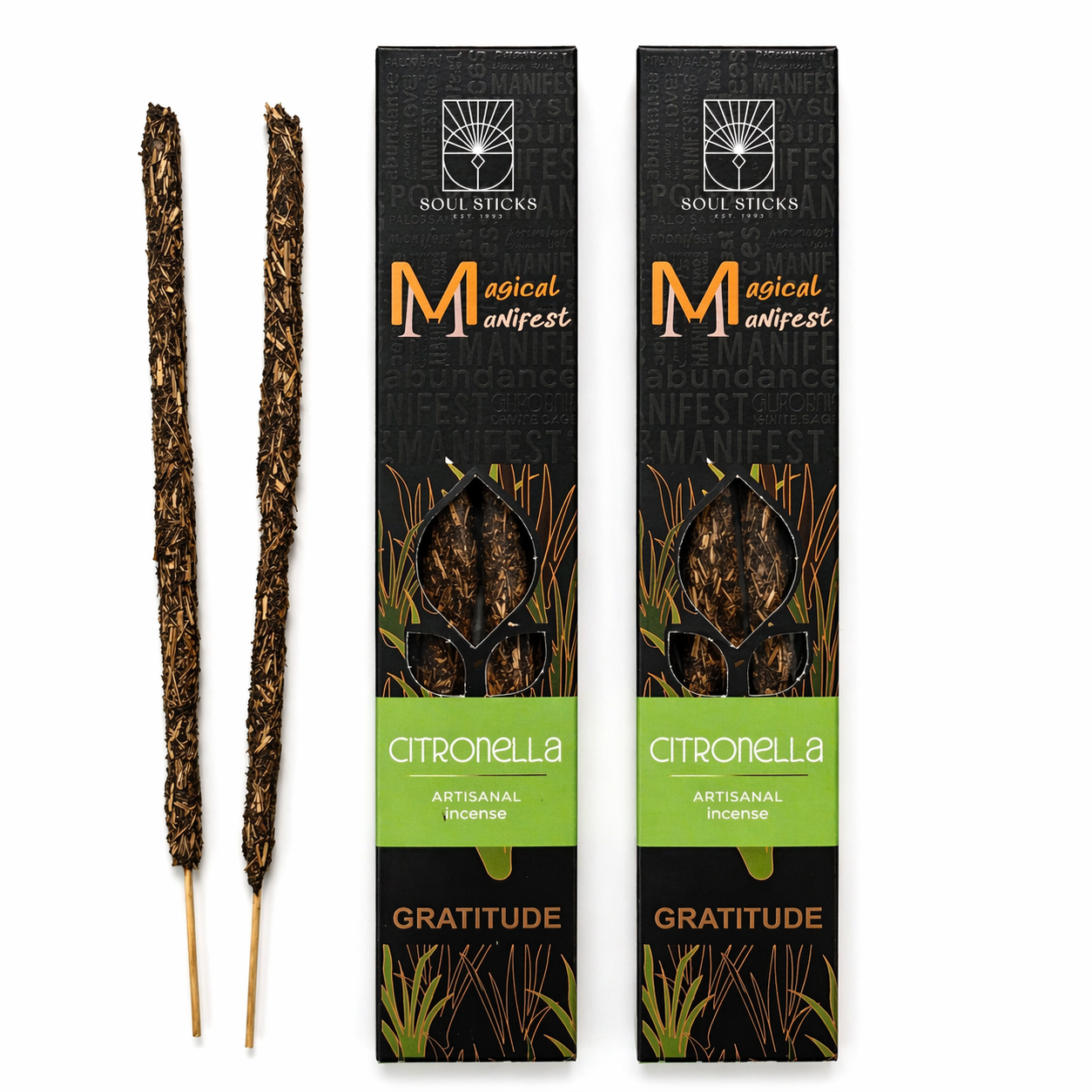 Gratitude citronella Magical Manifest incense sticks package