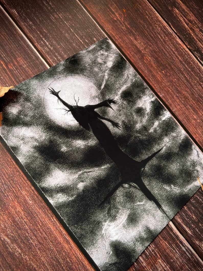 Witch dark art print detail
