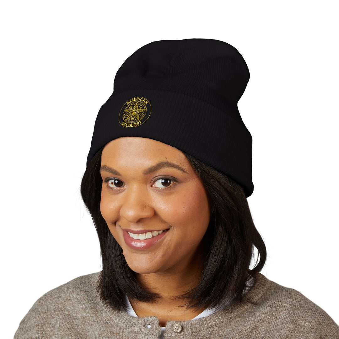American Occultist Gold Sigil Cuffed Beanie