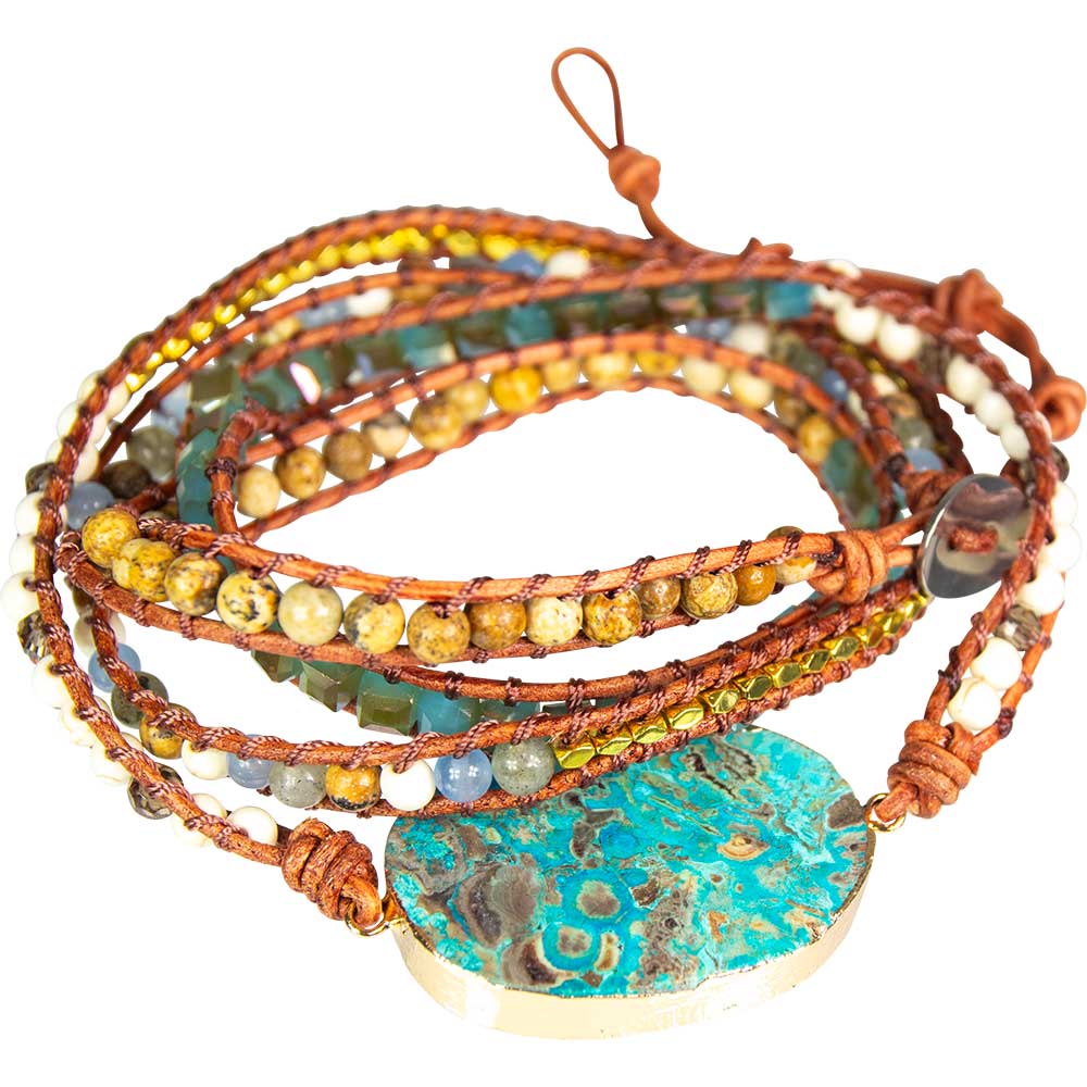 Ocean jasper accent bracelet detail