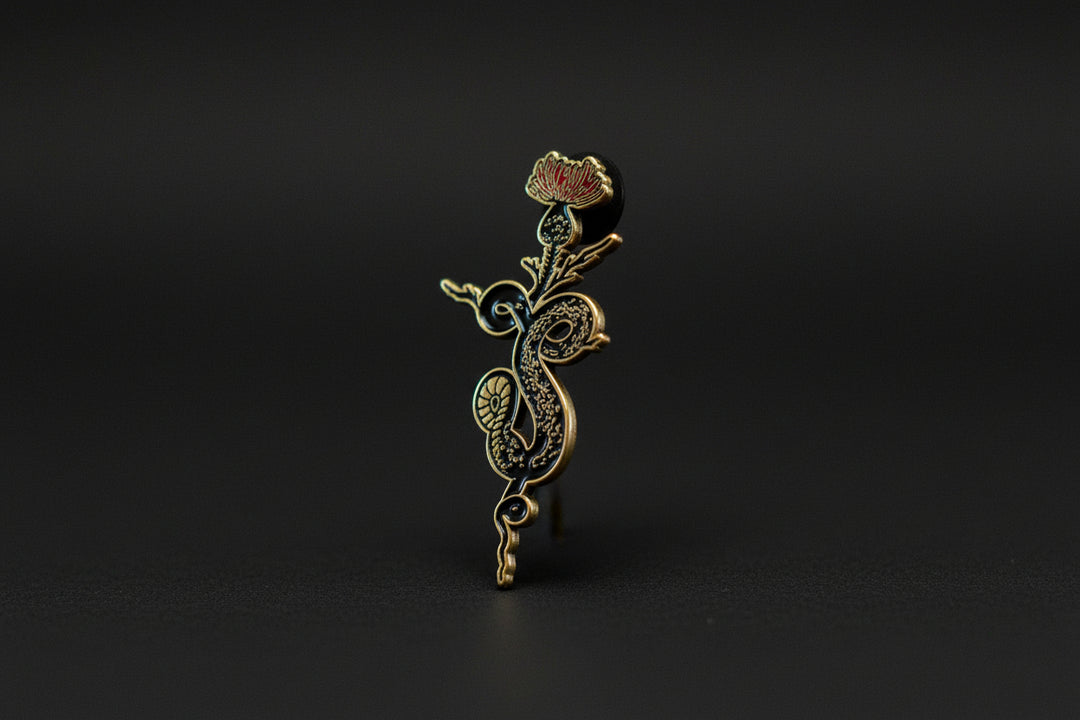 The Devotion sigil serpent enamel lapel pin