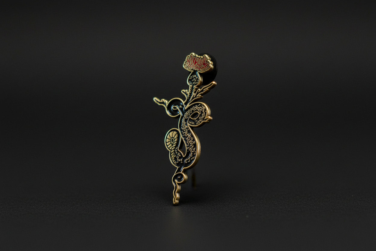 The Devotion sigil serpent enamel lapel pin