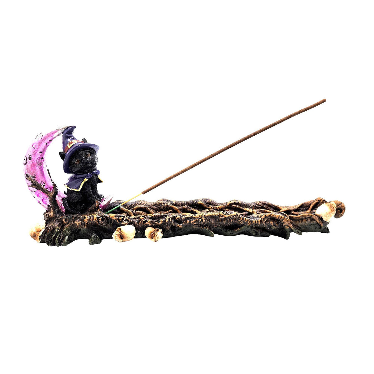 Magical cat incense burner front view