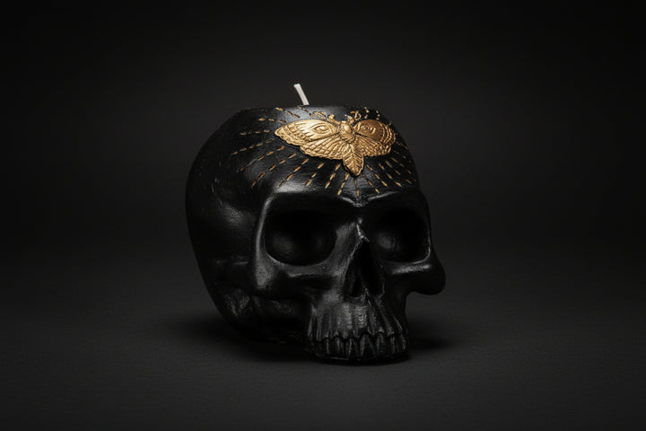Black Skull Candle Holder – Ritual Containment Altar Piece