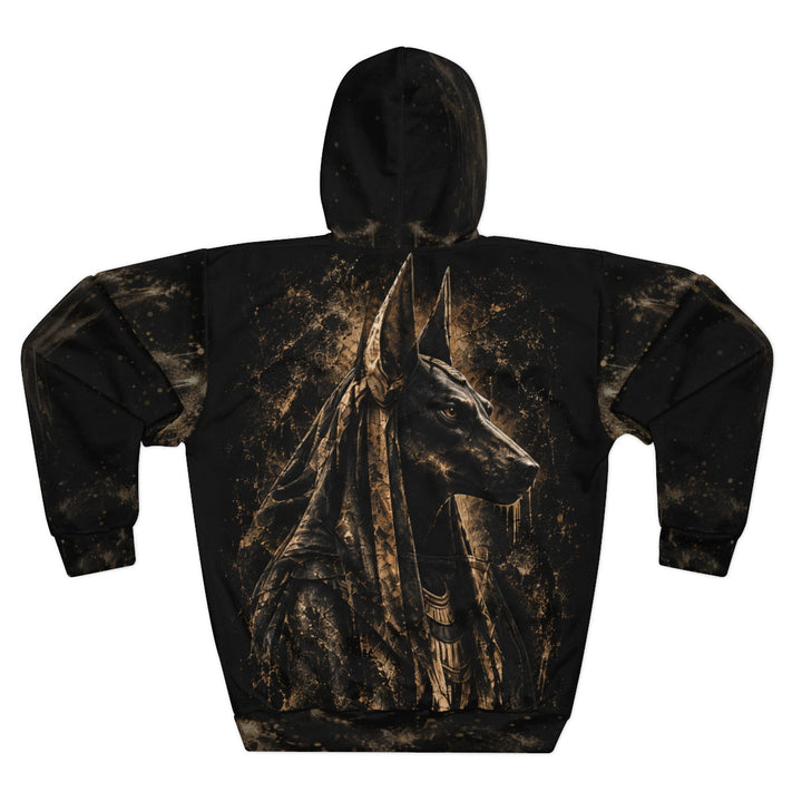 Anubis Bronze Shadow AOP hoodie, back portrait