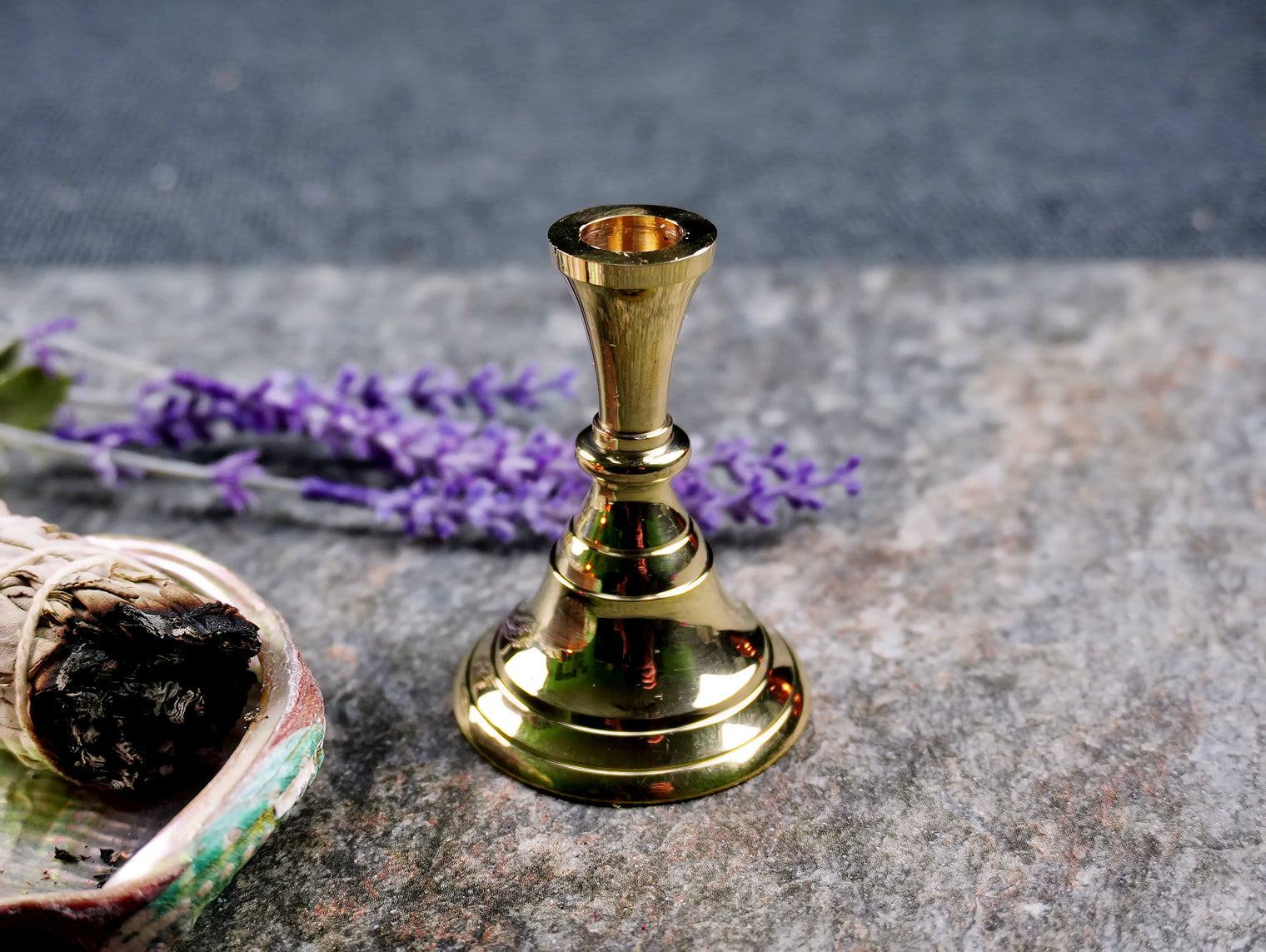 Brass Chime Ritual Candle Holder – Elegant Ritual Base for Mini Spell Candles
