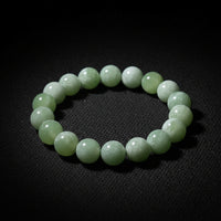 Xiuyan jade beaded stretch bracelet