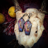 Skull and Savior in Black Earrings