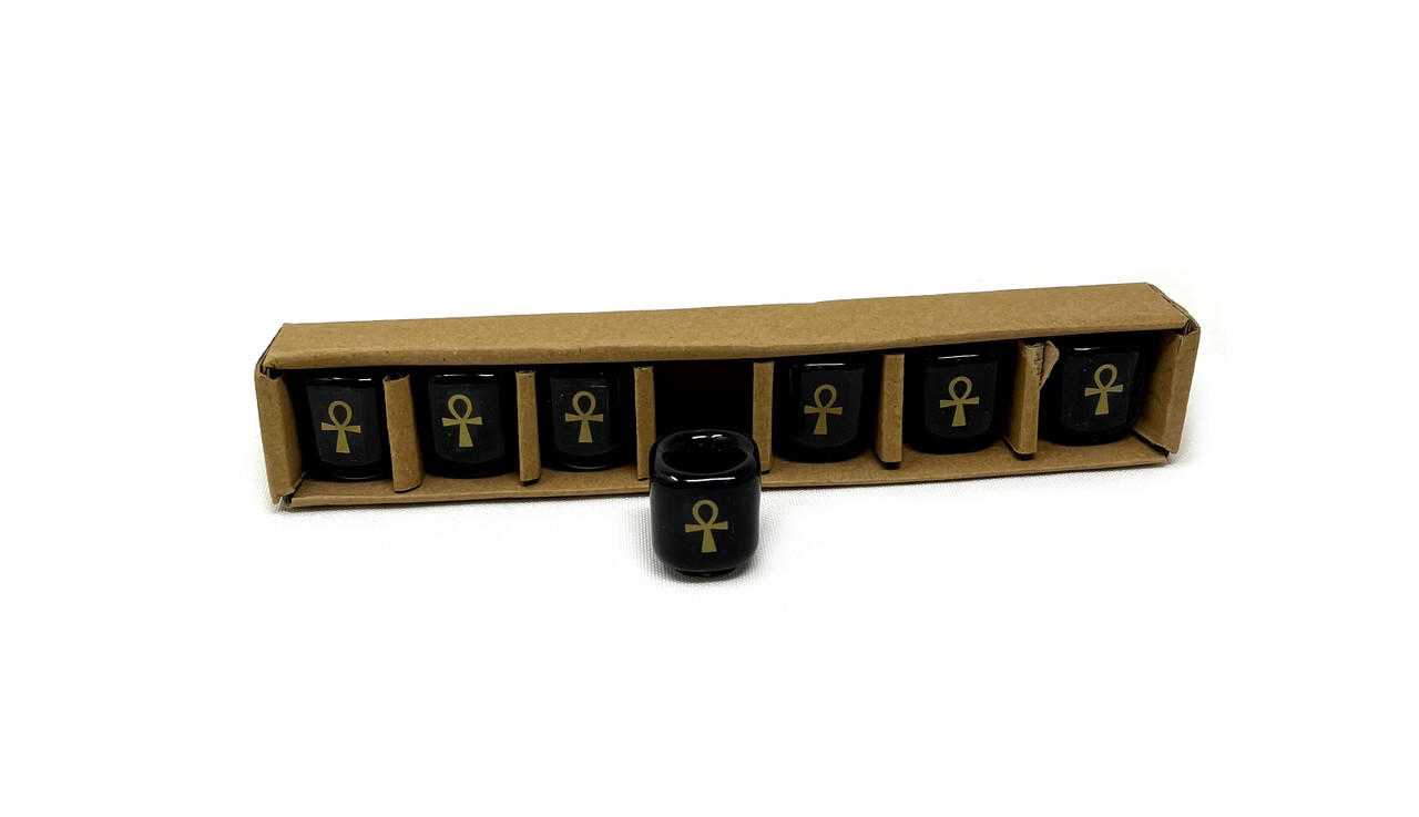 Ceramic ankh chime candle holder front view