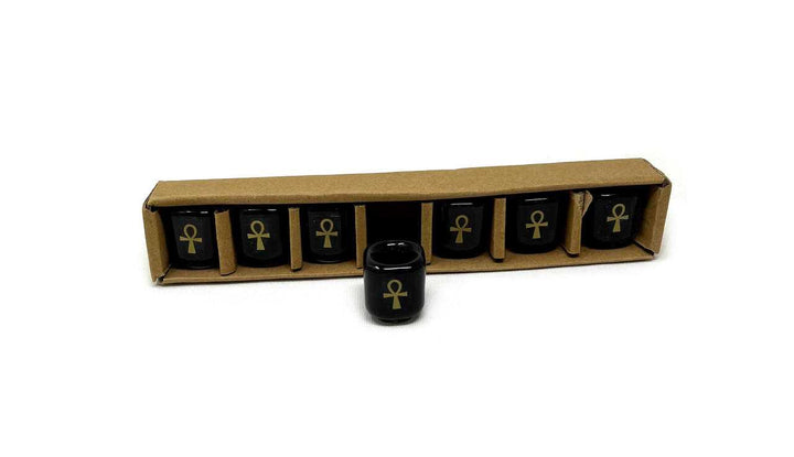 Ceramic ankh chime candle holder front view