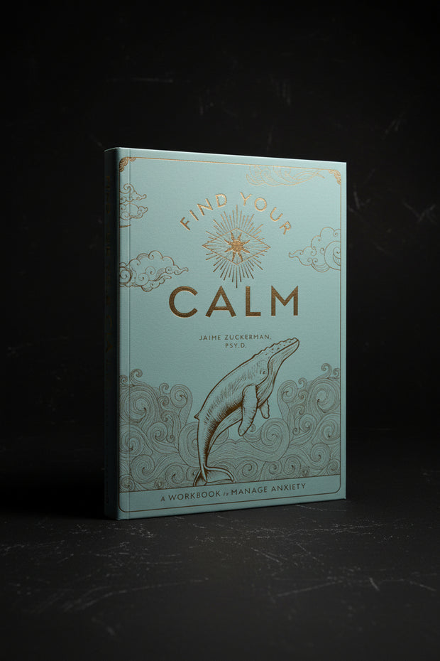 Find Your Calm: A Workbook to Manage Anxiety by Dr. Jaime Zuckerman pink paperback book cover
