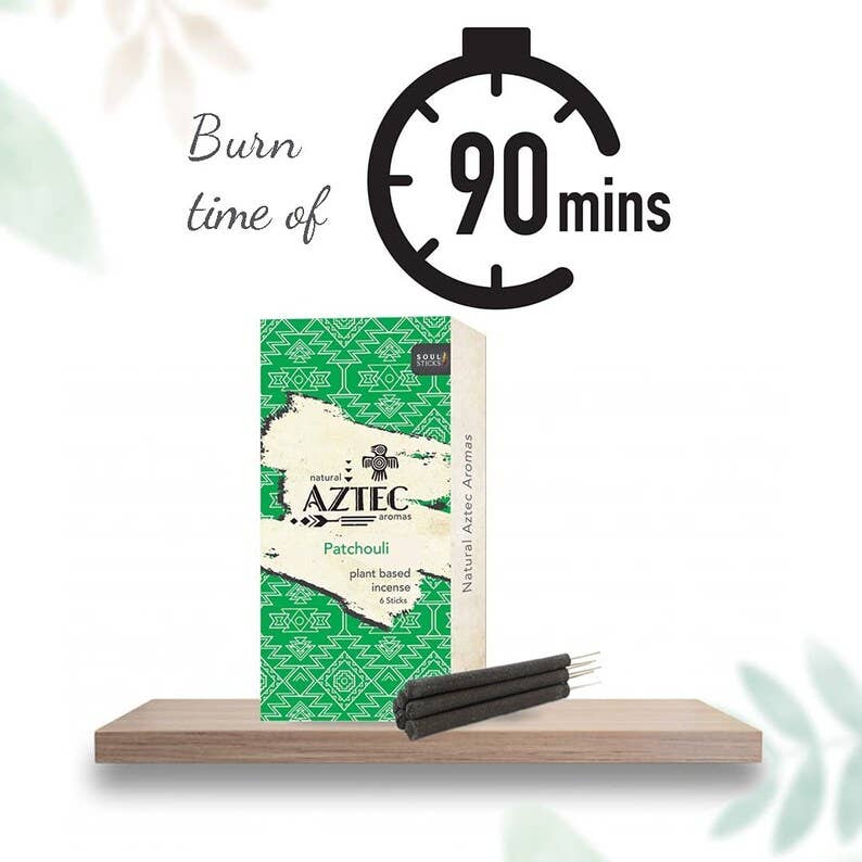 AZTEC patchouli incense sticks and packaging