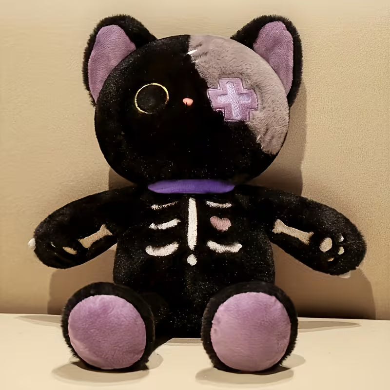 Skeleton Cat Plush Toy - Black, 15.35 in