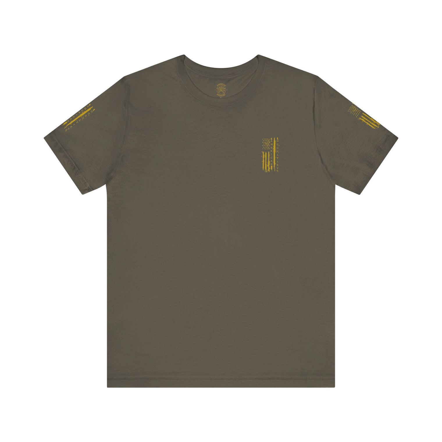 American Occultist Distressed Flag Tee – Men’s Streetwear