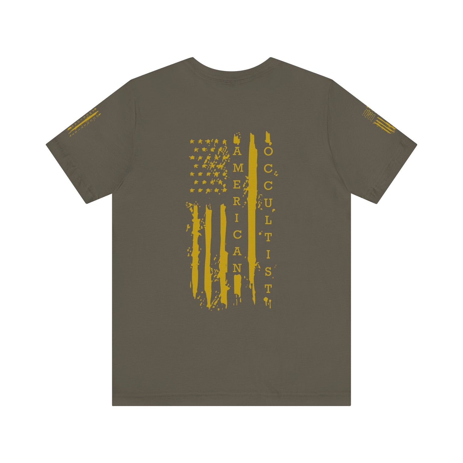 American Occultist Distressed Flag Tee – Men’s Streetwear