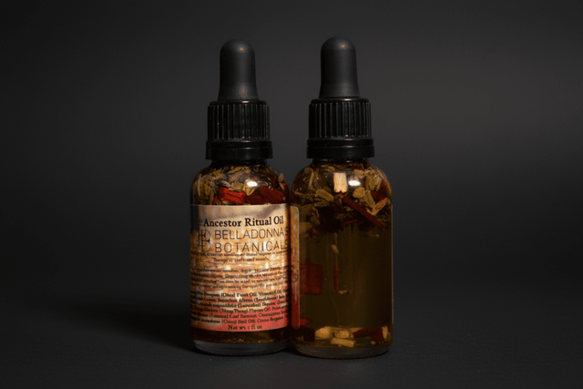 Ancestor ritual oil bottle with dropper
