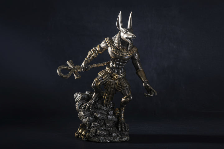 Anubis on Rock Statue – Egyptian Underworld Figure