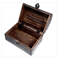 Wooden treasure chest with a锁on a white background