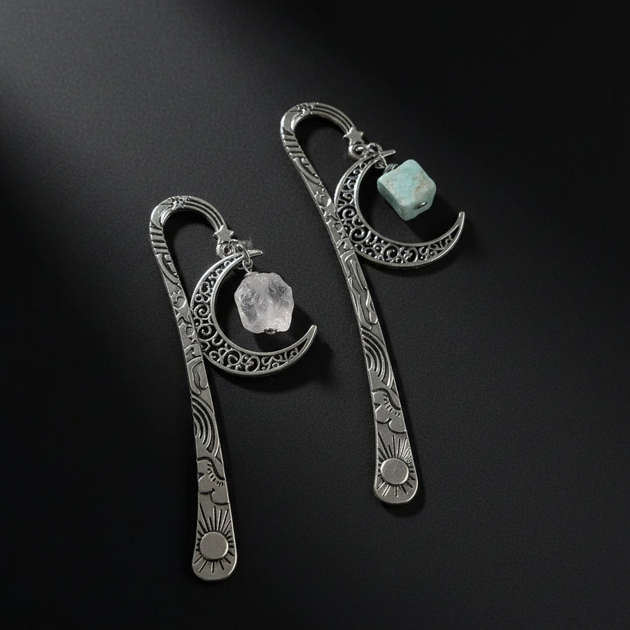 Gemstone Moon Bookmarks – Assorted Stone Accents