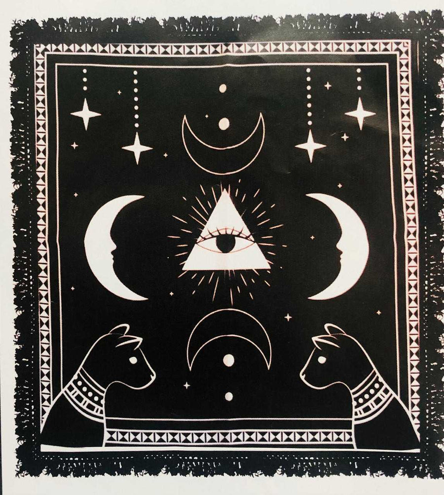 Altar Cloth Prism Moon Eye Egyptian Bastet Cat