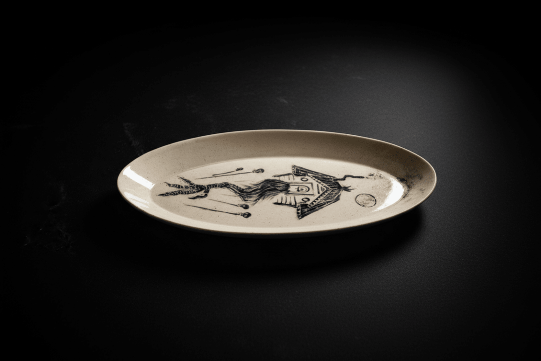 Baba Yaga offering plate shown from an alternate angle