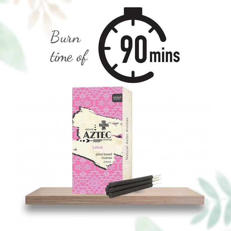 AZTEC lotus plant-based incense box detail