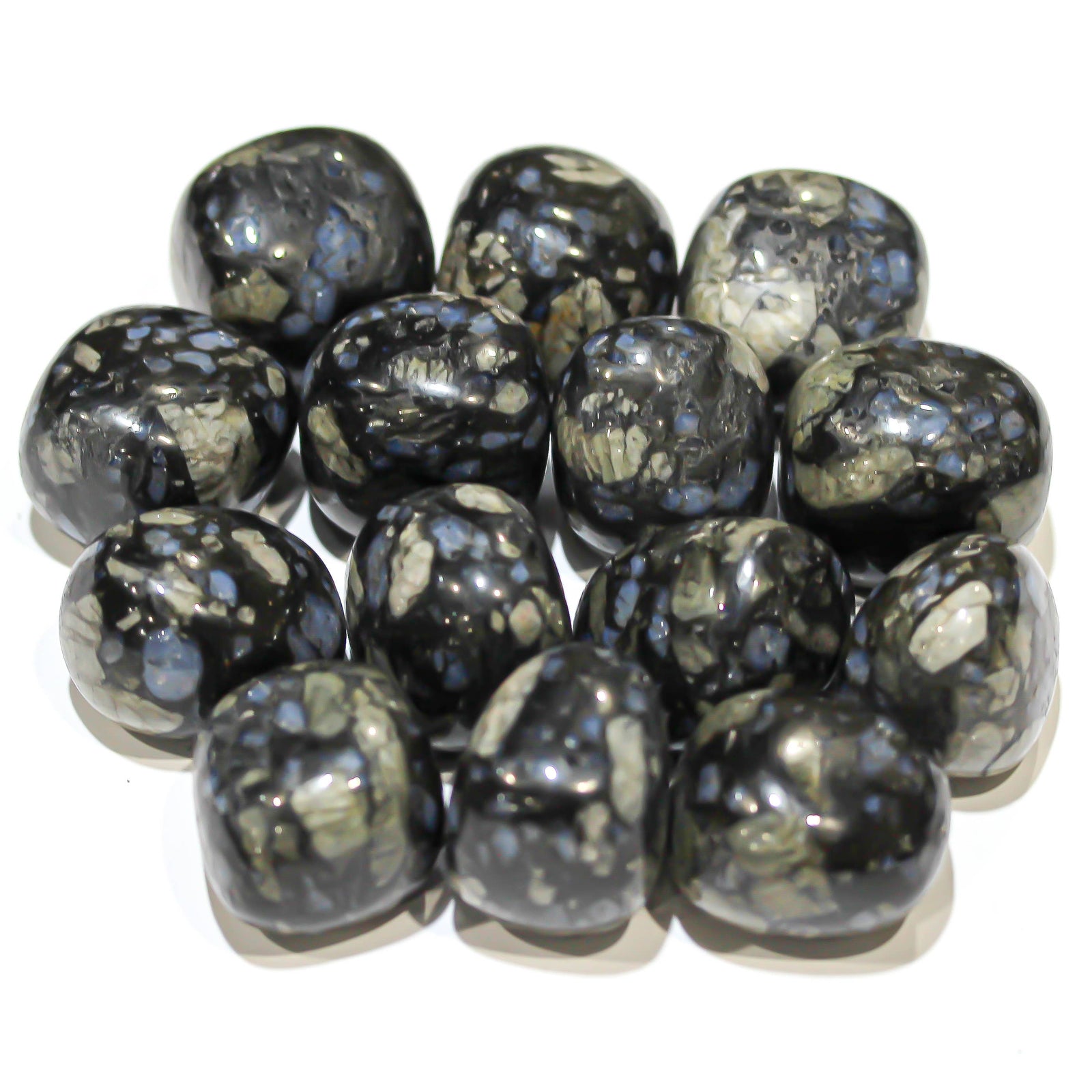 Assortment of polished Glaucophane stones