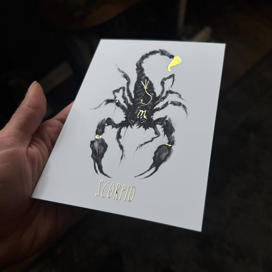 Scorpio Zodiac Gold Foil Print