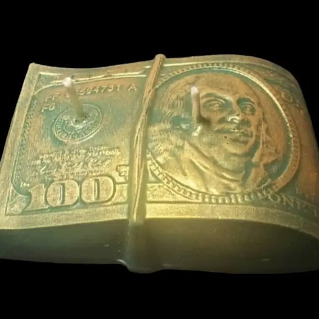 Benjamin Cashmoney Candle – 4 x 6 inch ritual candle for attracting wealth, prosperity, and abundance, wholesale packaging
