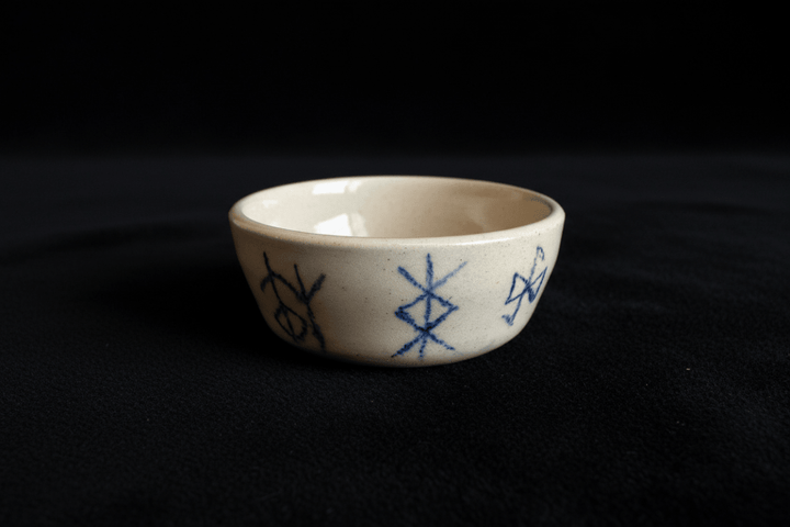 Bind Rune Ceramic Bowl – Symbolic Offering Vessel