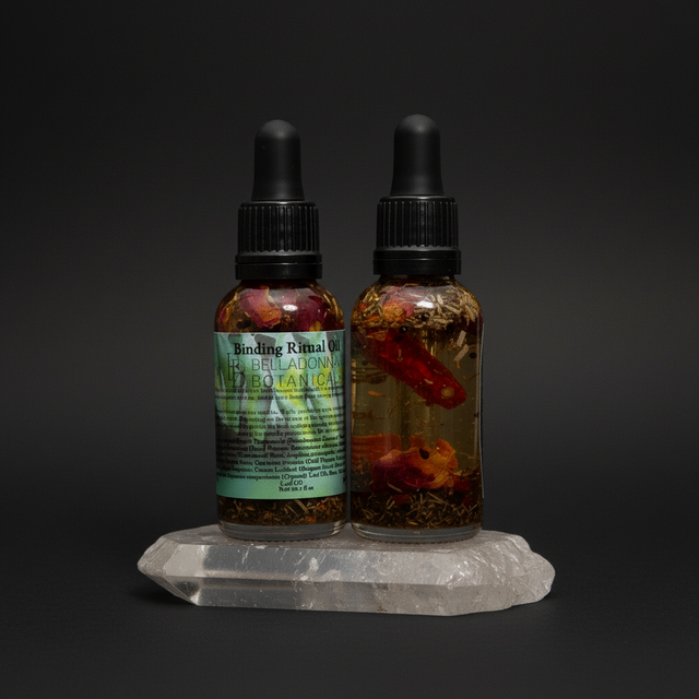 Binding ritual oil bottle with dropper