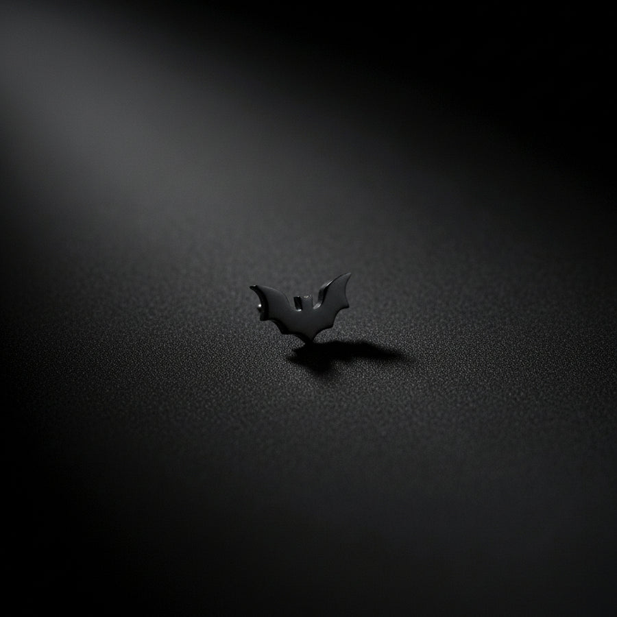 Black Bat Stud Earrings – Gothic Night Symbol