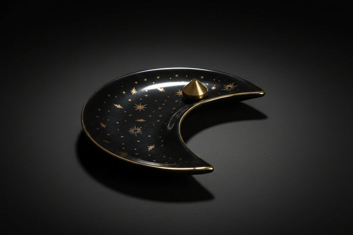 Black Moon Ceramic Incense Burner
