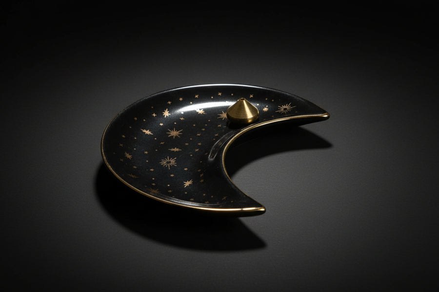 Black Moon Ceramic Incense Burner