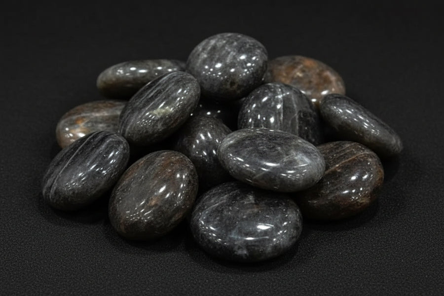 Black Moonstone Palm Stone